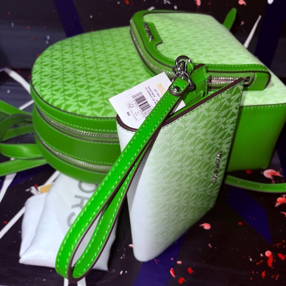 Michael Kors Green Backpack with Monogram Design